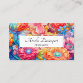 サマーフラワーブーケお洒落ボホ 名刺 (正面)