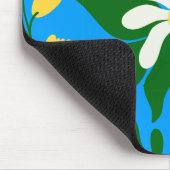 サマーフラワーブーケオンブルー マウスパッド (コーナー)