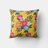 サマーフラワーブーケオン金ゴールド クッション (裏面)