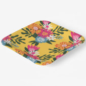 サマーフラワーブーケオン金ゴールド ペーパープレート (傾斜あり)