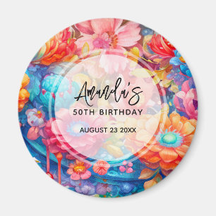 サマーフラワーブーケボお洒落ホ誕生日 マグネット