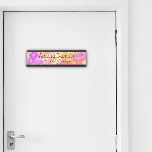 サマーフラワーモノグラムネームプレート デスクネームプレート