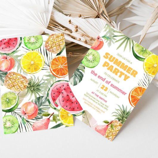 サマーフルーツエンドオブサマーパーティの招待状 招待状