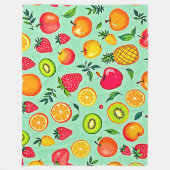 サマーフルーツシームレスデザイン フリースブランケット (正面)