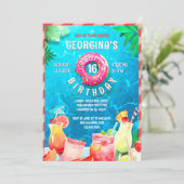 サマーフルーツドリンクスウィート16パーティー誕生日 招待状 (スタンド正面)