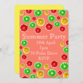 サマーフルーツピクニックガーデンパーティーお祝い 招待状 (正面/裏面)
