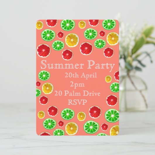 サマーフルーツピクニックガーデンパーティーお祝い 招待状 (スタンド正面)