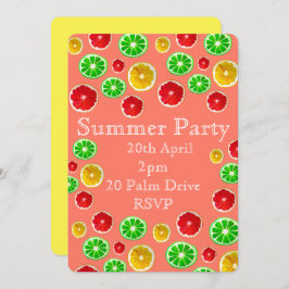 サマーフルーツピクニックガーデンパーティーお祝い 招待状