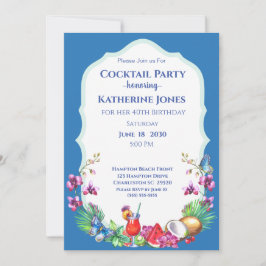 サマーフルーツ誕生日カクテルパーティー 招待状