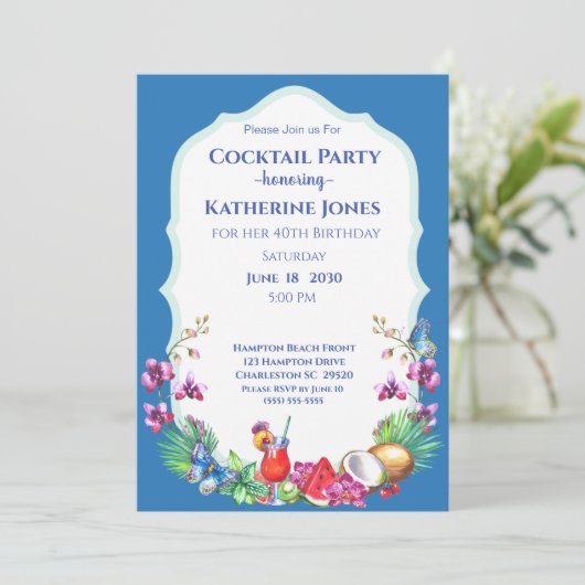 サマーフルーツ誕生日カクテルパーティー 招待状 (スタンド正面)