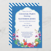 サマーフルーツ誕生日カクテルパーティー 招待状 (正面/裏面)