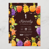 サマーフルーツ誕生日 招待状 (正面/裏面)