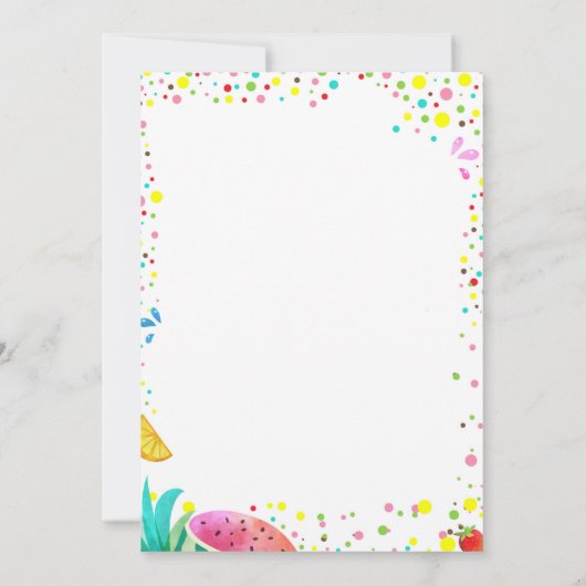 サマーフルーツ2nd女の子誕生日トゥッティフルーティキュート 招待状 (裏面)