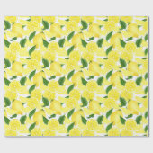 サマーフレッシュイエローレモンシトラスフルーツ ラッピングペーパー (フラット)