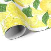 サマーフレッシュイエローレモンシトラスフルーツ ラッピングペーパー (ロールコーナー)