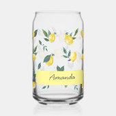 サマーフレッシュウォーターカラーレモン名前をカスタムする ガラス缶 (正面)