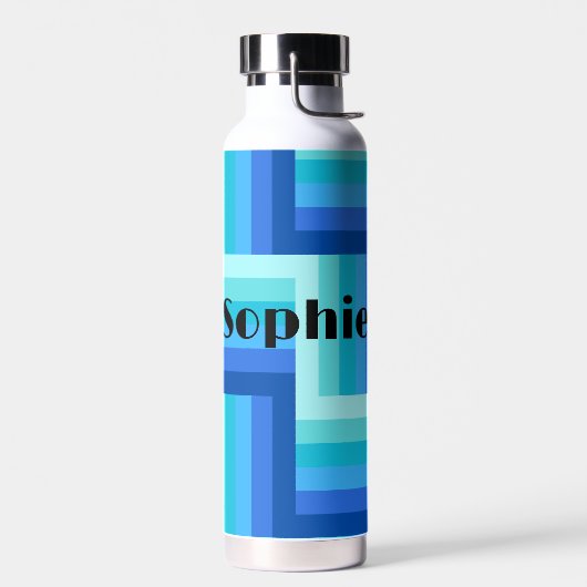 サマーフレッシュブルーグリーンジグザグウォーターボトル ウォーターボトル (左面)
