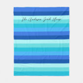 サマーフレッシュ海シェードストライプの フリースブランケット (正面)