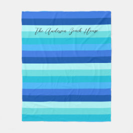サマーフレッシュ海シェードストライプの フリースブランケット