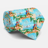 サマーフロリダシープレーントロピカルビーチ沿岸 ネクタイ (ロール)