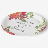 サマーフローラガーデンブライダルシャワー ペーパープレート (アングル)