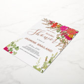 サマーフローラガーデンワイルドフラワーズブライダルシャワー 箔招待状 (回転した状態)