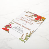 サマーフローラガーデンワイルドフラワーズブライダルシャワー 箔招待状 (回転した状態)