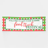 サマーフードトラックフェスティバルへようこそカスタム 横断幕 (横)