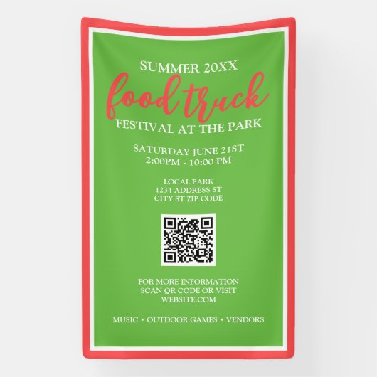 サマーフードトラックフェスティバルイベント垂直 横断幕 (縦)