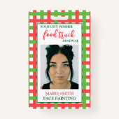 サマーフードトラックフェスティバルID写真社員 バッジ (正面)