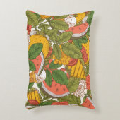 サマーフードヴィンテージイラストレーションパターン アクセントクッション (正面(垂直))