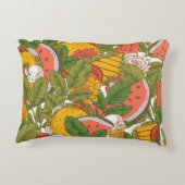 サマーフードヴィンテージイラストレーションパターン アクセントクッション (裏面)