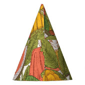 サマーフードヴィンテージイラストレーションパターン パーティーハット (裏面)