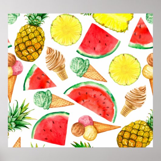 サマーフード:スイカのアイスクリーム ポスター (正面)