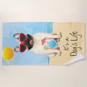 サマーブフランスのルドッグ ビーチタオル (正面)