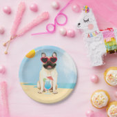 サマーブフランスのルドッグ ペーパープレート (パーティー)