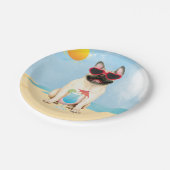 サマーブフランスのルドッグ ペーパープレート (アングル)