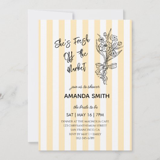 サマーブライダルシャワー 招待状 (正面)