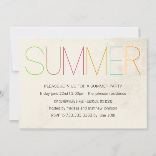 サマーブライトサマーパーティの招待状 招待状 (正面)