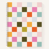 サマーブライト&レトロ市松模様に ノートブック (正面)