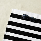 サマーブラックストライプレモン抽象芸術 ビーチタオル (インサイチュ)