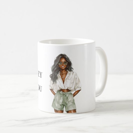 サマーブラックレディーヘイ引用文 コーヒーマグカップ (正面右)