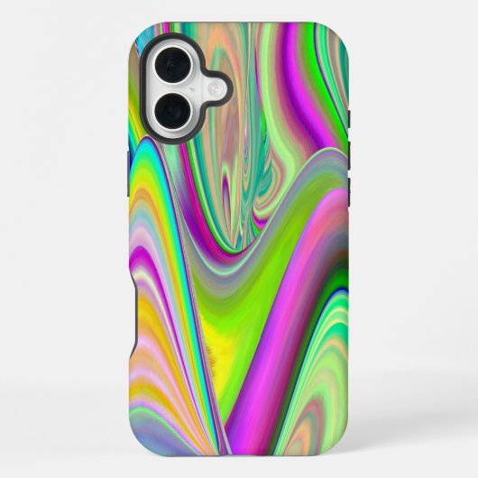 サマーブリーズの精神、抽象的な3Dレインボーアート iPhoneケース (裏面)