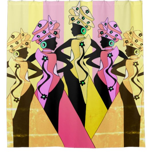 サマーブリーズヌビアンアフリカクイーンズシャワーカーテン シャワーカーテン (正面)