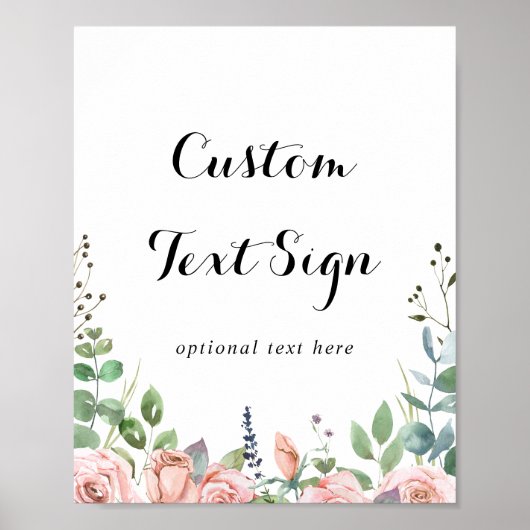 サマーブリーズフローラカスタム文字サイン ポスター (正面)