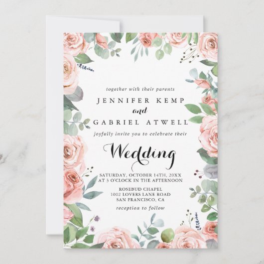 サマーブリーズフローラフロント&バック結婚ズ 招待状 (正面)