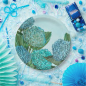 サマーブルーアジサブーケ ペーパープレート (パーティー)