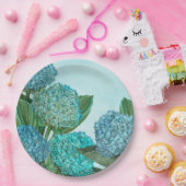 サマーブルーアジサブーケ ペーパープレート (パーティー)