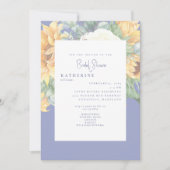 サマーブルーエレガントサンフラワートスカーナブライダルシャワー 招待状 (正面)