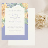 サマーブルーエレガントヒマワリ結婚トスカーナII 招待状